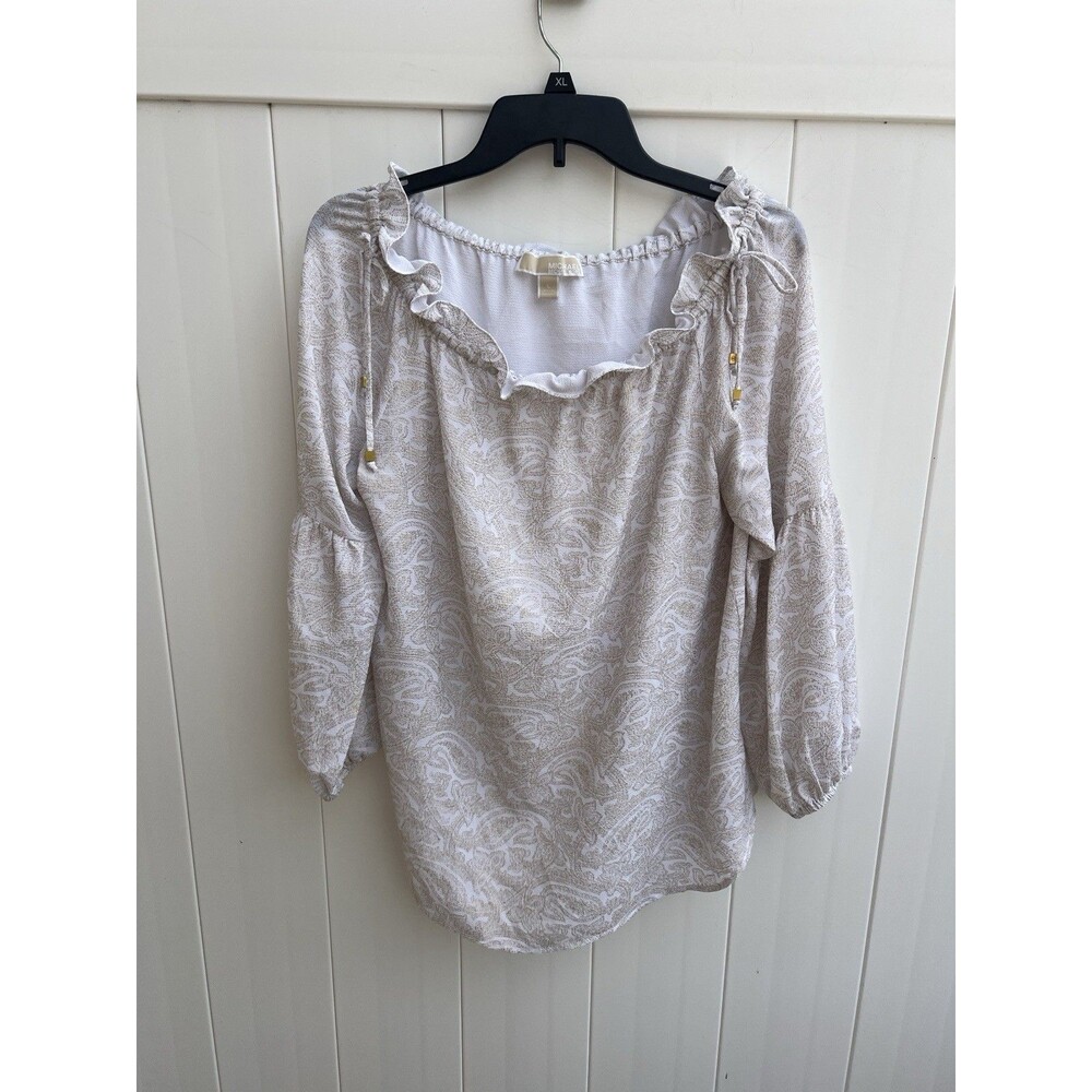 MICHAEL Kors White Off the Shoulder Top Women’s Large
